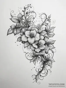 Tattoo sketch vine - эскиз тату (№1757844761_0, 14.09.2025 10:12) — Tatufoto.com
