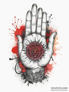 Tattoo sketch buddha's hand mudra, artistic t... - эскиз тату (№1757846164_0, 14.09.2025 10:36) — Tatufoto.com