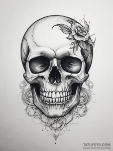 Tattoo sketch череп с символом бесконечности,... - эскиз тату (№1757846464_0, 14.09.2025 10:41) — Tatufoto.com
