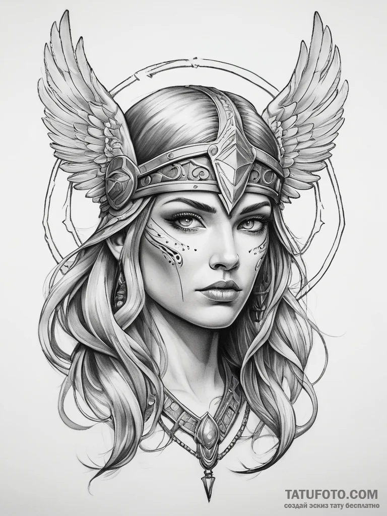 Valkyrie - эскиз тату (№1757847241_0, 14.09.2025 10:54) — Tatufoto.com