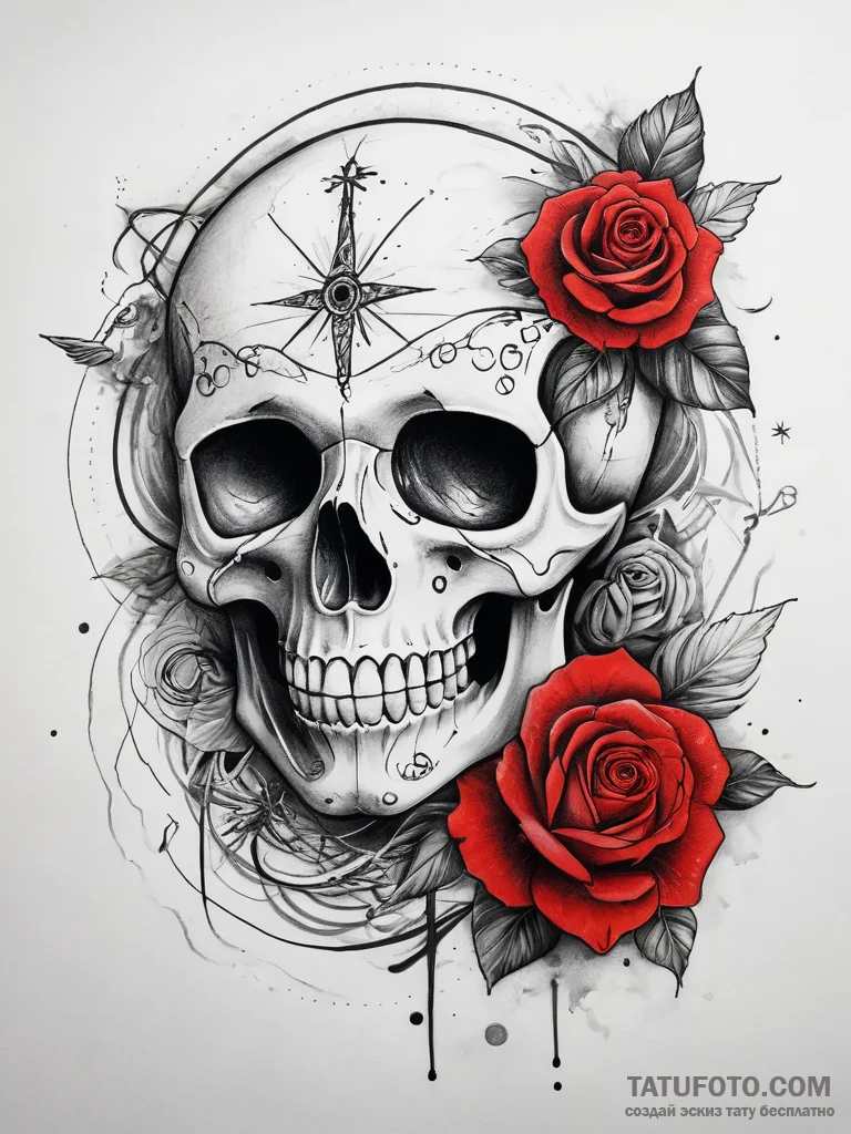Tattoo sketch cosmic existence, artistic tatt... - эскиз тату (№1757847976_0, 14.09.2025 11:06) — Tatufoto.com