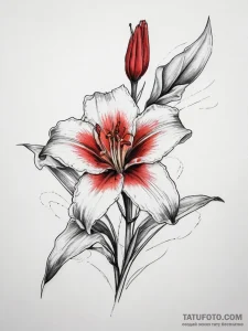Tattoo sketch daylily, tattoo sketch design,... - эскиз тату (№1757854739_0, 14.09.2025 12:58) — Tatufoto.com