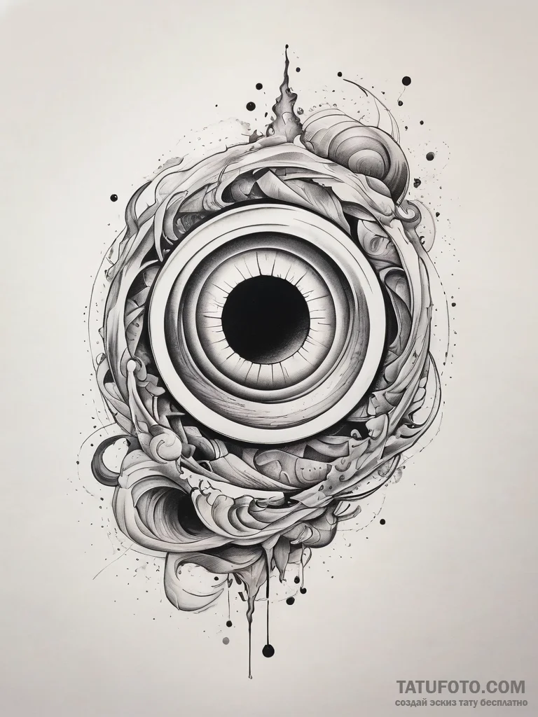 Tattoo sketch узор в виде черной дыры, concep... - эскиз тату (№1757855127_0, 14.09.2025 13:05) — Tatufoto.com