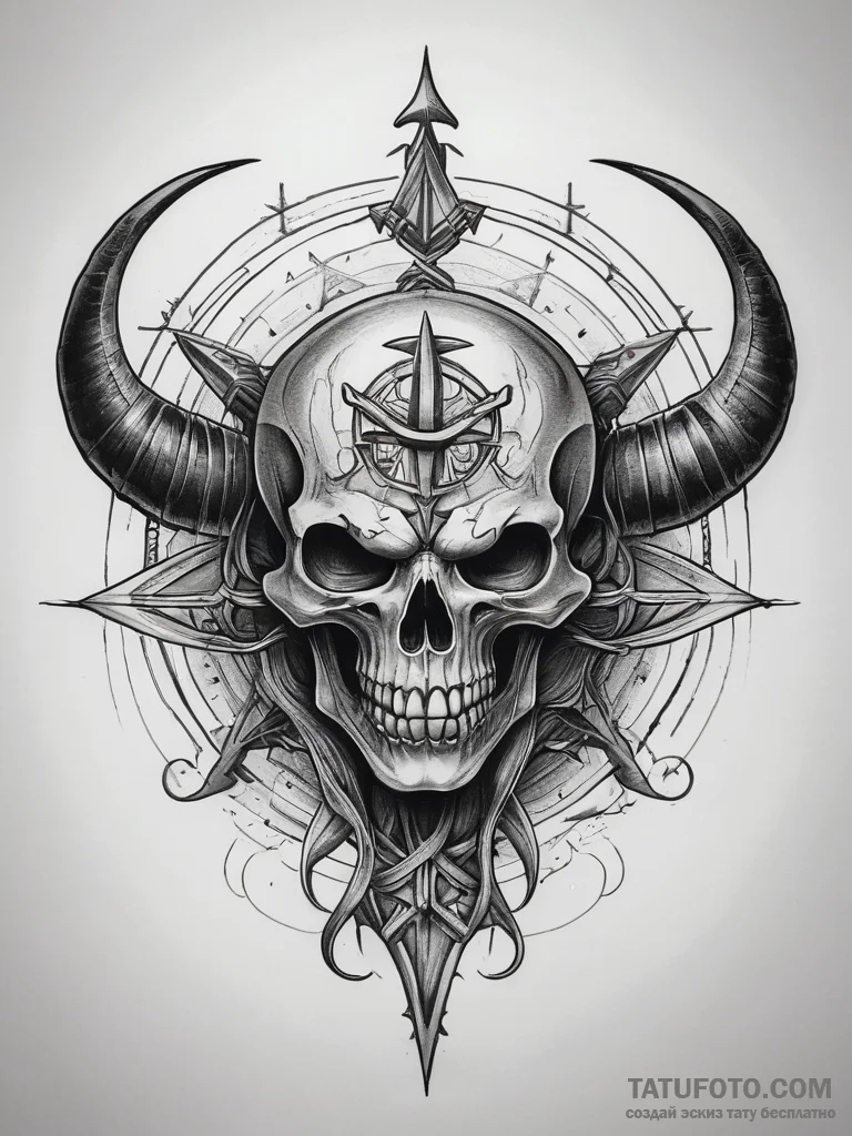 Tattoo sketch demonic sigil, artistic tattoo... - эскиз тату (№1757857089_0, 14.09.2025 13:38) — Tatufoto.com