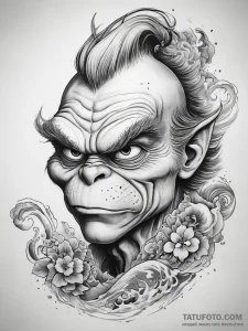 Tattoo sketch the grinch with an eye, tattoo... - эскиз тату (№1757858063_0, 14.09.2025 13:54) — Tatufoto.com
