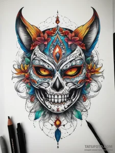 Tattoo sketch mask, tattoo flash sheet design... - эскиз тату (№1757862987_0, 14.09.2025 15:16) — Tatufoto.com