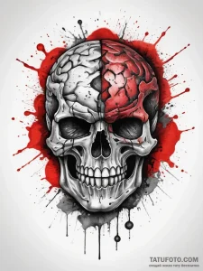 Tattoo sketch brain, ink illustration for tat... - эскиз тату (№1757865777_0, 14.09.2025 16:02) — Tatufoto.com