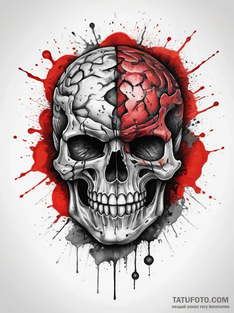 Tattoo sketch brain, ink illustration for tat... - эскиз тату (№1757865777_0, 14.09.2025 16:02) — Tatufoto.com