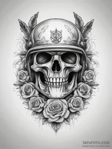 Tattoo sketch soldier's helmet, tattoo line a... - эскиз тату (№1757865968_0, 14.09.2025 16:06) — Tatufoto.com