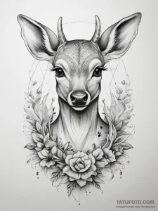 Tattoo sketch graceful fawn tattoo, concept a... - эскиз тату (№1757866764_0, 14.09.2025 16:19) — Tatufoto.com
