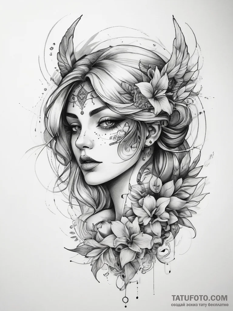 Tattoo sketch mirage - эскиз тату (№1757871417_0, 14.09.2025 17:36) — Tatufoto.com