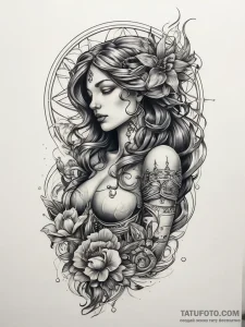 Tattoo sketch aquarius water bearer, tattoo s... - эскиз тату (№1757871809_0, 14.09.2025 17:43) — Tatufoto.com