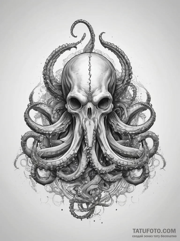 Tattoo sketch kraken - эскиз тату (№1757874928_0, 14.09.2025 18:35) — Tatufoto.com