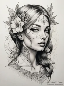Tattoo sketch divine land, tattoo line art, b... - эскиз тату (№1757875322_0, 14.09.2025 18:42) — Tatufoto.com