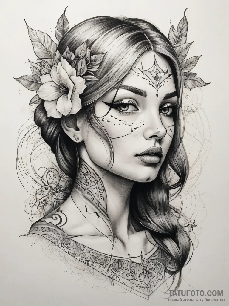 Tattoo sketch divine land, tattoo line art, b... - эскиз тату (№1757875322_0, 14.09.2025 18:42) — Tatufoto.com
