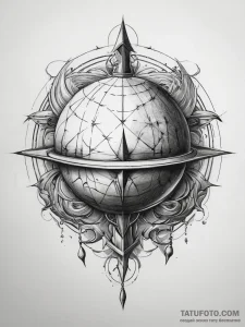 Tattoo sketch divine sphere, concept art for... - эскиз тату (№1757875901_0, 14.09.2025 18:51) — Tatufoto.com