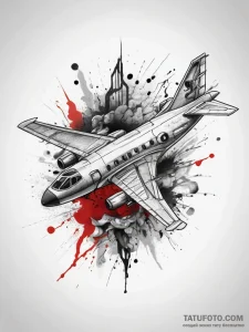 Tattoo sketch bomber plane, ink illustration... - эскиз тату (№1757876863_0, 14.09.2025 19:07) — Tatufoto.com