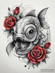 Tattoo sketch flashlight fish, artistic tatto... - эскиз тату (№1757879954_0, 14.09.2025 19:59) — Tatufoto.com