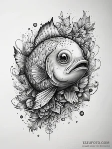 Tattoo sketch dill with a fish, tattoo sketch... - эскиз тату (№1757880541_0, 14.09.2025 20:09) — Tatufoto.com