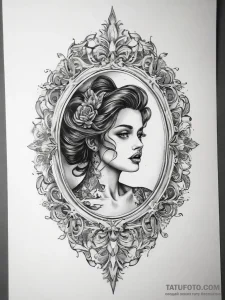 Tattoo sketch vintage mirror tattoo - эскиз тату (№1757881319_0, 14.09.2025 20:21) — Tatufoto.com