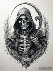 Tattoo sketch grim reaper tattoo - эскиз тату (№1757881907_0, 14.09.2025 20:31) — Tatufoto.com