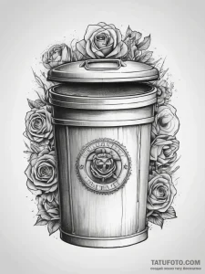Tattoo sketch trash collector trash can - эскиз тату (№1757884284_0, 14.09.2025 21:11) — Tatufoto.com