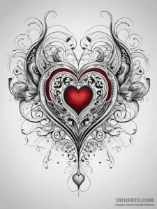 Tattoo sketch узор в виде сердца, concept art... - эскиз тату (№1757884487_0, 14.09.2025 21:14) — Tatufoto.com