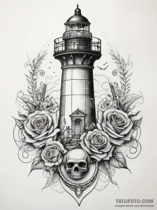 Tattoo sketch узор в виде маяка, tattoo flash... - эскиз тату (№1757885681_0, 14.09.2025 21:34) — Tatufoto.com