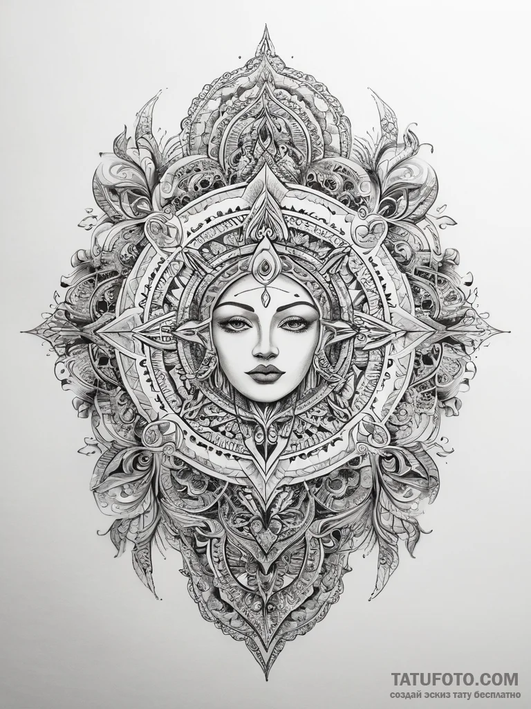 Tattoo sketch spiritual person, ink illustrat... - эскиз тату (№1757886456_0, 14.09.2025 21:47) — Tatufoto.com