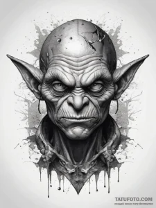 Tattoo sketch goblin, artistic tattoo sketch,... - эскиз тату (№1757888477_0, 14.09.2025 22:21) — Tatufoto.com