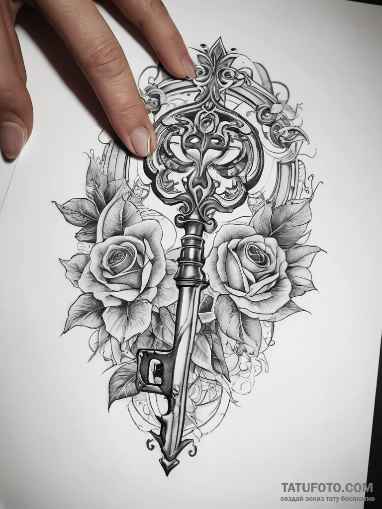 Tattoo sketch hands with a key, tattoo line a... - эскиз тату (№1757889658_0, 14.09.2025 22:40) — Tatufoto.com
