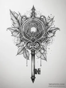 Tattoo sketch vintage key - эскиз тату (№1757891630_0, 14.09.2025 23:13) — Tatufoto.com
