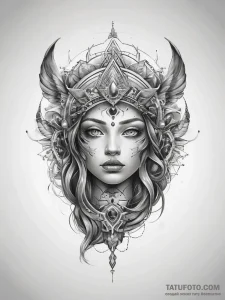 Tattoo sketch cosmic spirit, artistic tattoo... - эскиз тату (№1757940664_0, 15.09.2025 12:51) — Tatufoto.com
