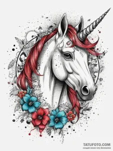 Tattoo sketch unicorn, tattoo flash sheet des... - эскиз тату (№1757940858_0, 15.09.2025 12:54) — Tatufoto.com