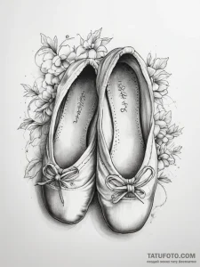 Tattoo sketch ballet slippers - эскиз тату (№1757941828_0, 15.09.2025 13:10) — Tatufoto.com