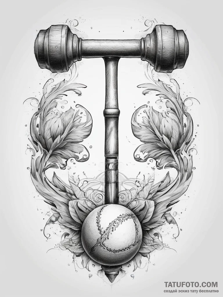 Tattoo sketch polo mallet and ball - эскиз тату (№1757942021_0, 15.09.2025 13:13) — Tatufoto.com