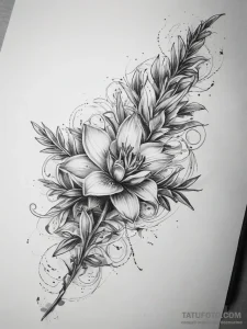 Tattoo sketch rosemary, tattoo sketch design,... - эскиз тату (№1757942995_0, 15.09.2025 13:29) — Tatufoto.com