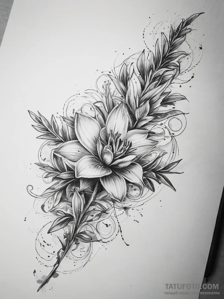 Tattoo sketch rosemary, tattoo sketch design,... - эскиз тату (№1757942995_0, 15.09.2025 13:29) — Tatufoto.com