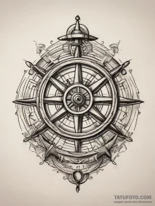 Tattoo sketch ship's wheel tattoo, tattoo fla... - эскиз тату (№1757944161_0, 15.09.2025 13:49) — Tatufoto.com