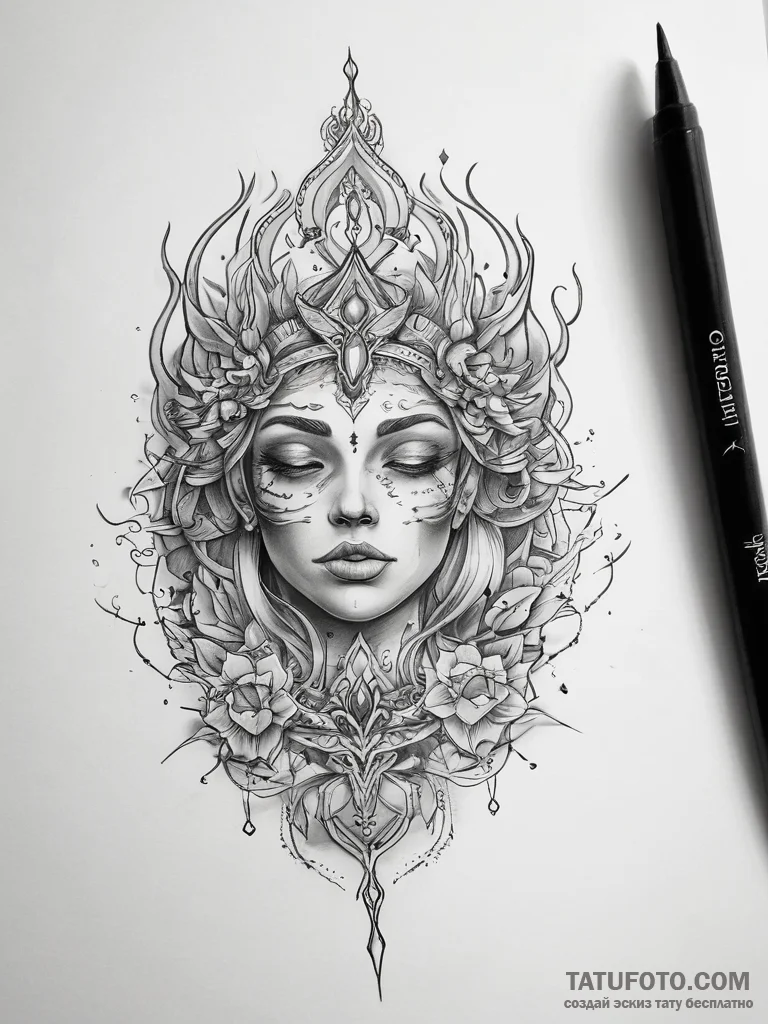 Tattoo sketch ember - эскиз тату (№1757946694_0, 15.09.2025 14:31) — Tatufoto.com