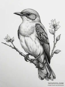 Tattoo sketch puns a mockingbird that says "i... - эскиз тату (№1757947080_0, 15.09.2025 14:38) — Tatufoto.com