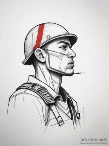 Tattoo sketch soldier with a pen, tattoo draw... - эскиз тату (№1757947281_0, 15.09.2025 14:41) — Tatufoto.com