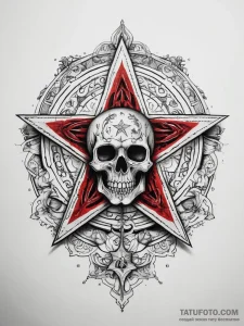 Tattoo sketch pentagram with a skull, tattoo... - эскиз тату (№1757947862_0, 15.09.2025 14:51) — Tatufoto.com