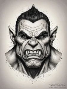Tattoo sketch half-orc anger, tattoo sketch d... - эскиз тату (№1757948248_0, 15.09.2025 14:57) — Tatufoto.com