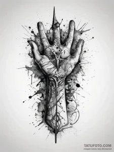 Tattoo sketch hands with a scissors, ink illu... - эскиз тату (№1757949603_0, 15.09.2025 15:20) — Tatufoto.com