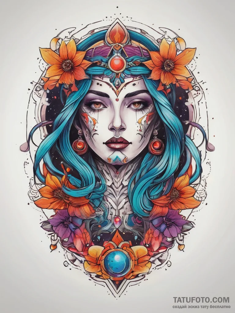 Tattoo sketch cosmic identity, ink illustrati... - эскиз тату (№1757950776_0, 15.09.2025 15:39) — Tatufoto.com