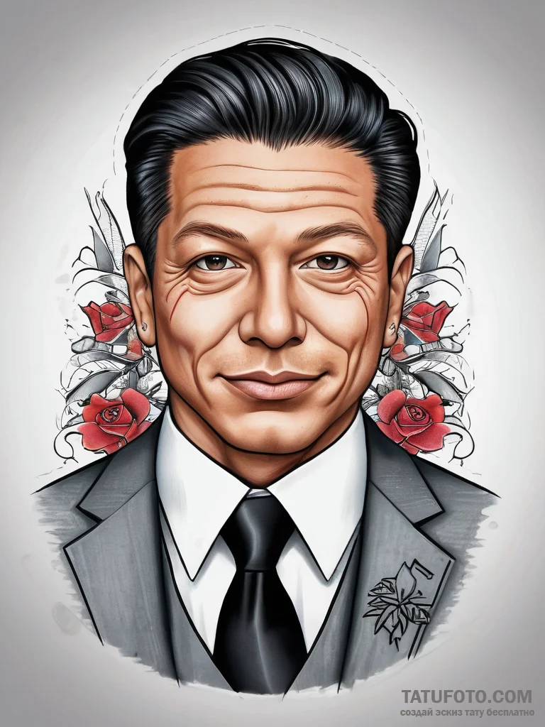 Tattoo sketch sammy gravano with a suit, tatt... - эскиз тату (№1757952135_0, 15.09.2025 16:02) — Tatufoto.com