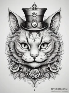 Tattoo sketch alice in wonderland cheshire ca... - эскиз тату (№1757952522_0, 15.09.2025 16:08) — Tatufoto.com