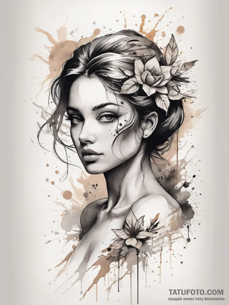 Tattoo sketch nymph tattoo, tattoo drawing ou... - эскиз тату (№1757953113_0, 15.09.2025 16:18) — Tatufoto.com