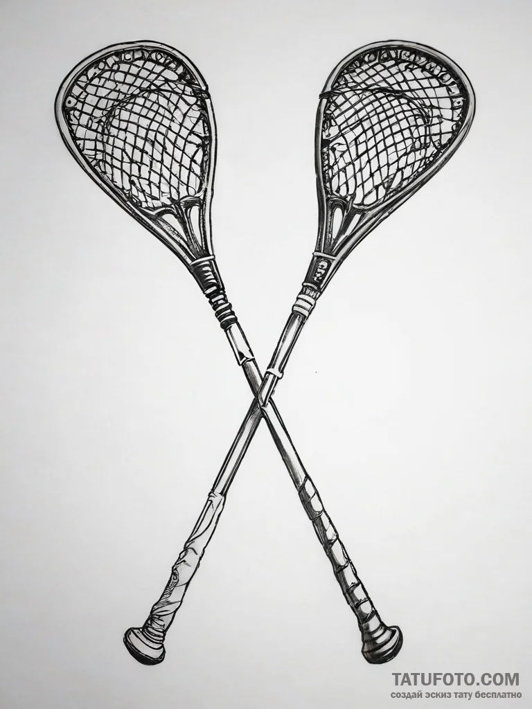 Tattoo sketch lacrosse stick with a ball, tat... - эскиз тату (№1757954288_0, 15.09.2025 16:38) — Tatufoto.com